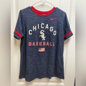 Women’s Nike Tee Dri-Fit Chicago White Sox Performance Crew Ringer Size Large